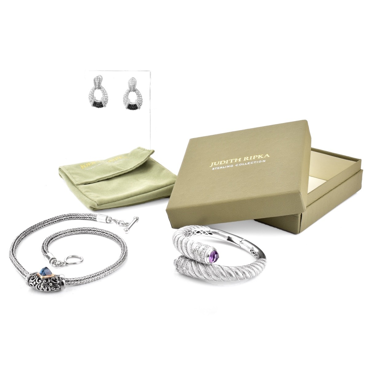 Judith Ripka Necklace, Bracelet and Earring Suite