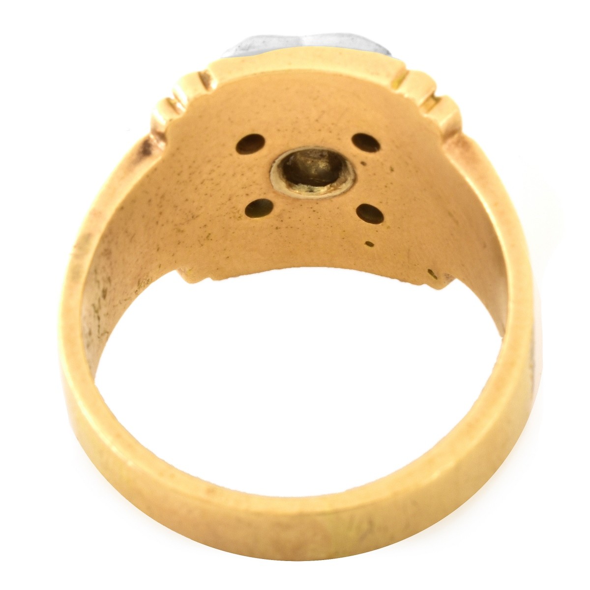 Vintage 14 Karat Yellow Gold Enameled Masonic Ring