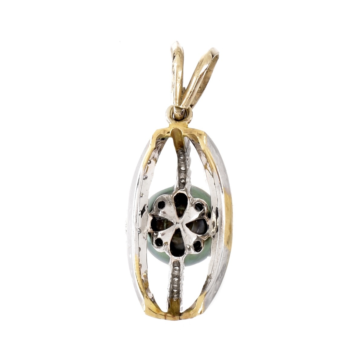 Pearl, Diamond and 14K Gold Pendant