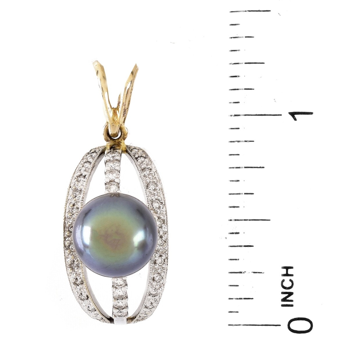 Pearl, Diamond and 14K Gold Pendant