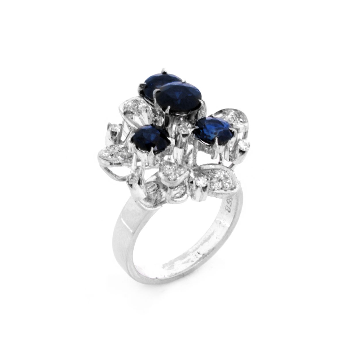 Vintage Sapphire, Diamond and 18K Gold Ring