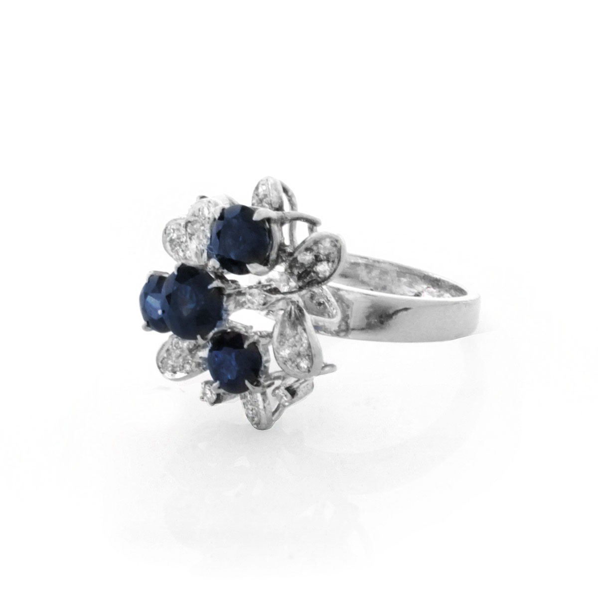 Vintage Sapphire, Diamond and 18K Gold Ring