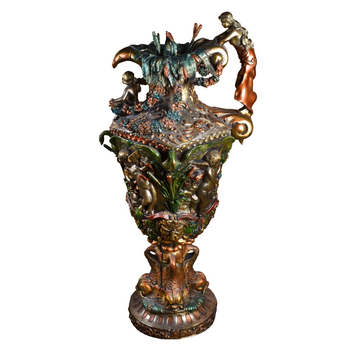 Palace Size Polychrome Bronze Ewer