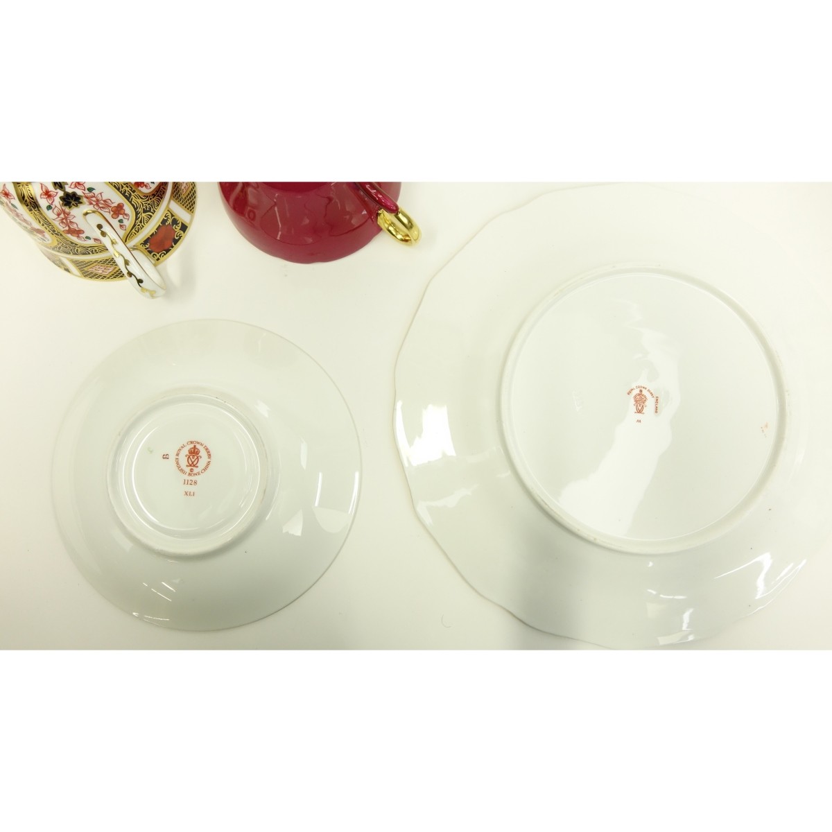 Four English Porcelain 3 Piece Cup And Saucer Sets