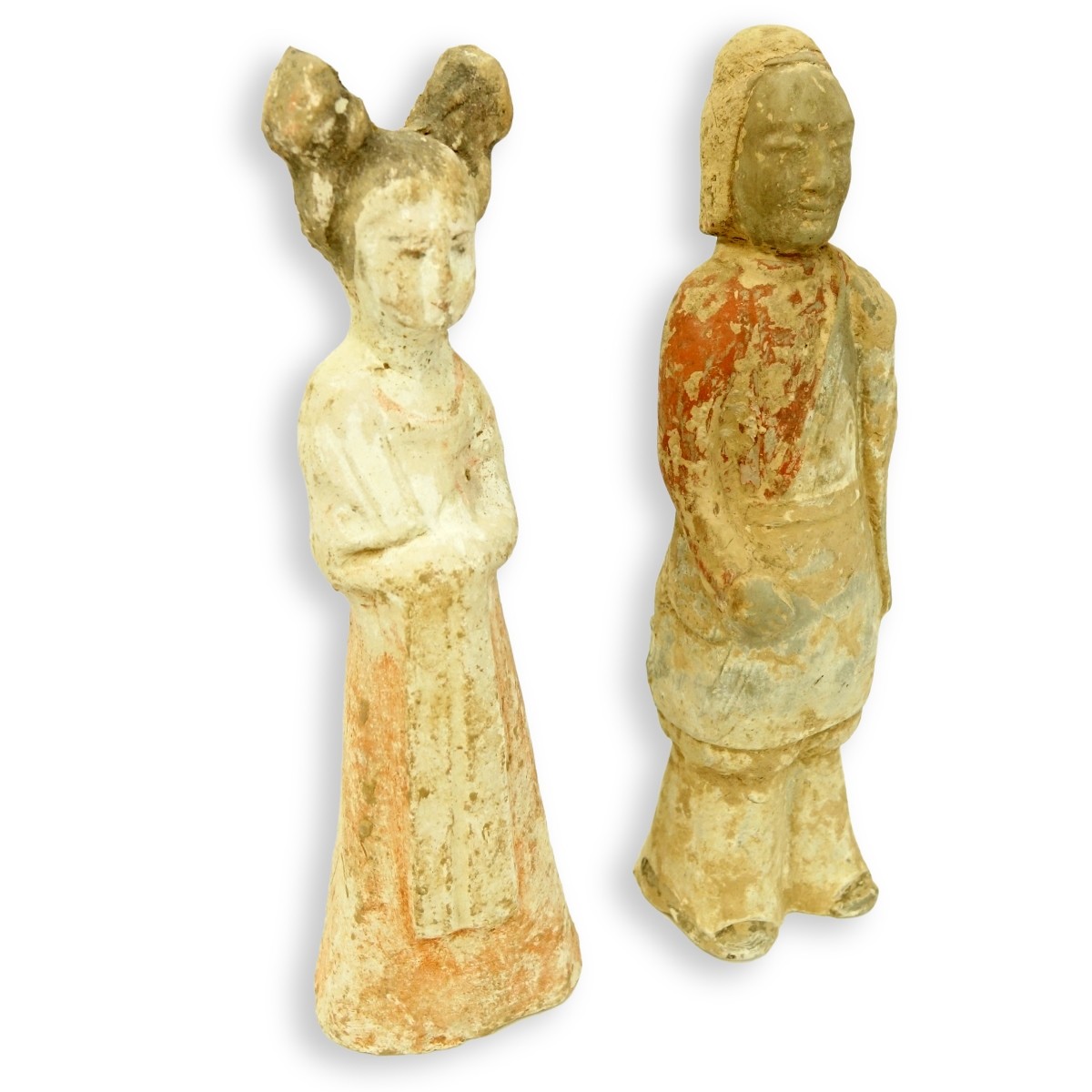 2 Chinese Tang & Qi Dynasty Pottery Figures