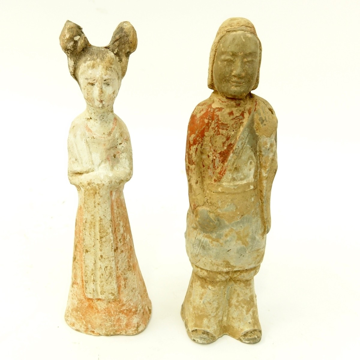 2 Chinese Tang & Qi Dynasty Pottery Figures