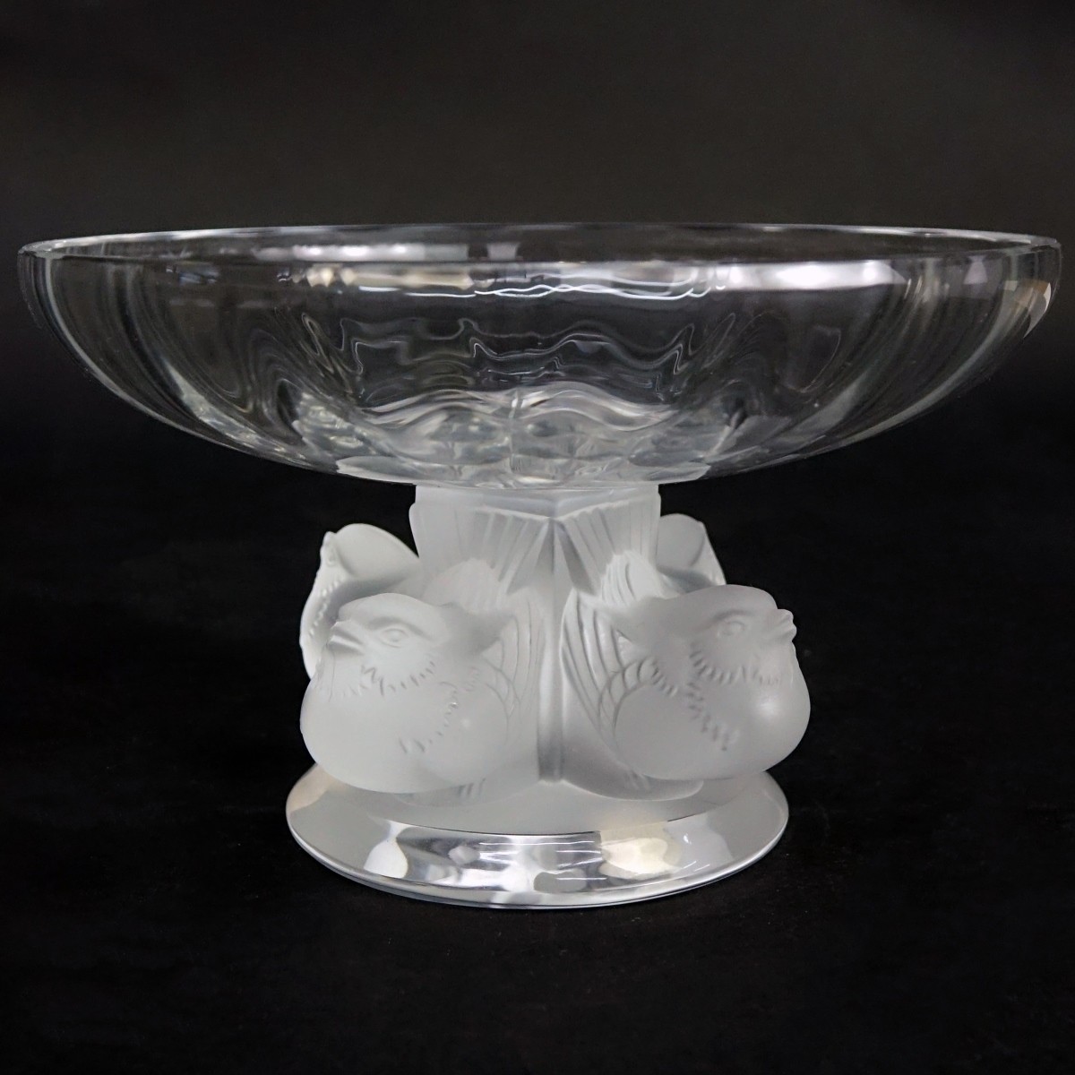 Lalique Crystal Nogent Sparrow Compote