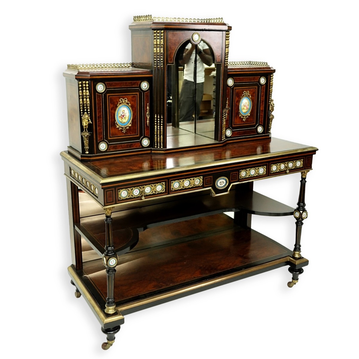 19th Century English Victorian Cabinet w/Plaques