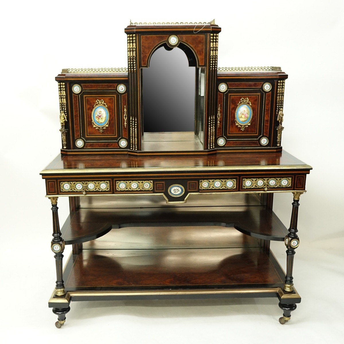 19th Century English Victorian Cabinet w/Plaques