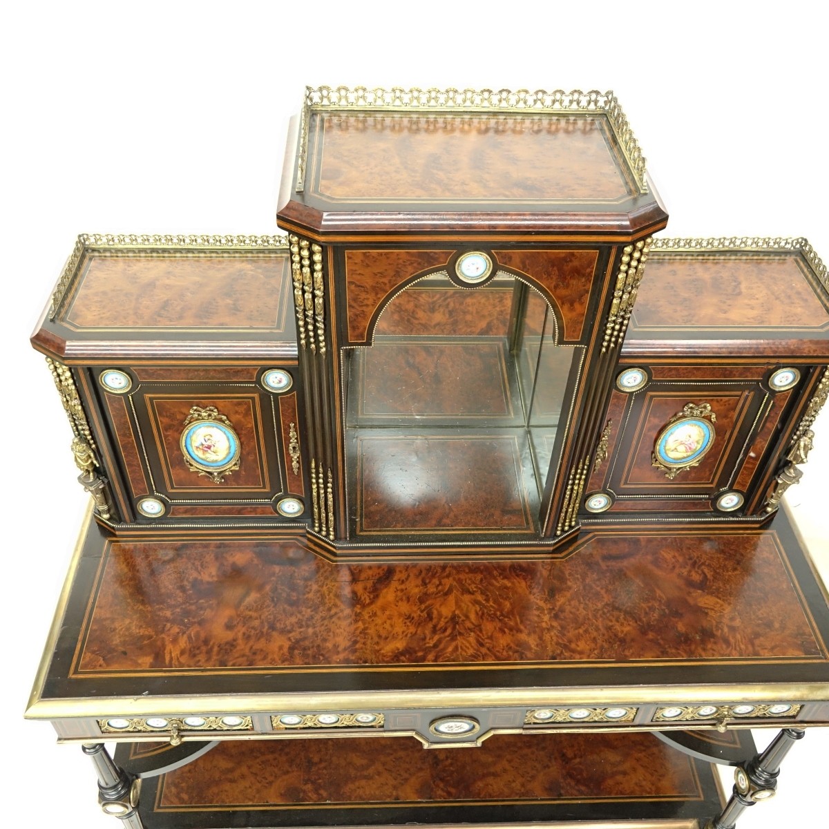 19th Century English Victorian Cabinet w/Plaques