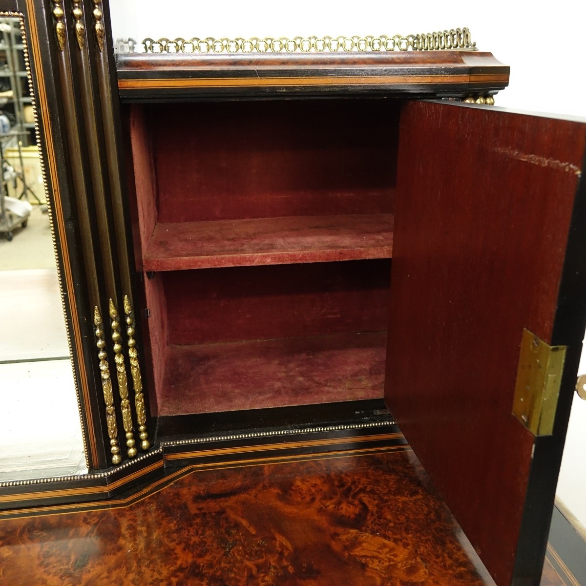 19th Century English Victorian Cabinet w/Plaques