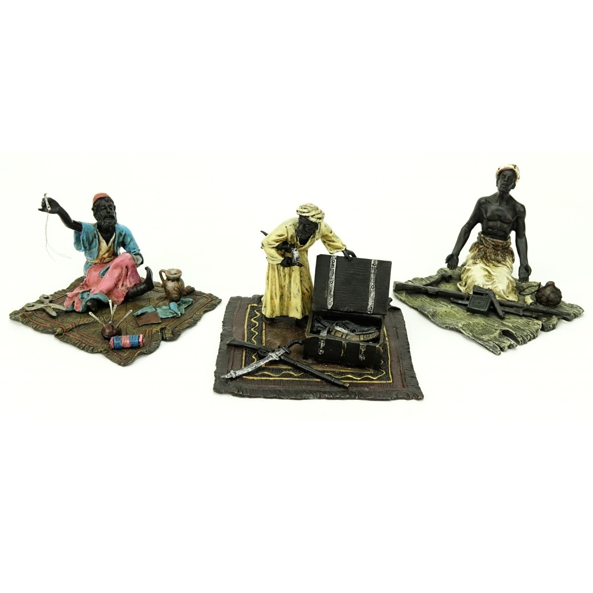 Three Austrian Cold Painted Orientalist Bronzes