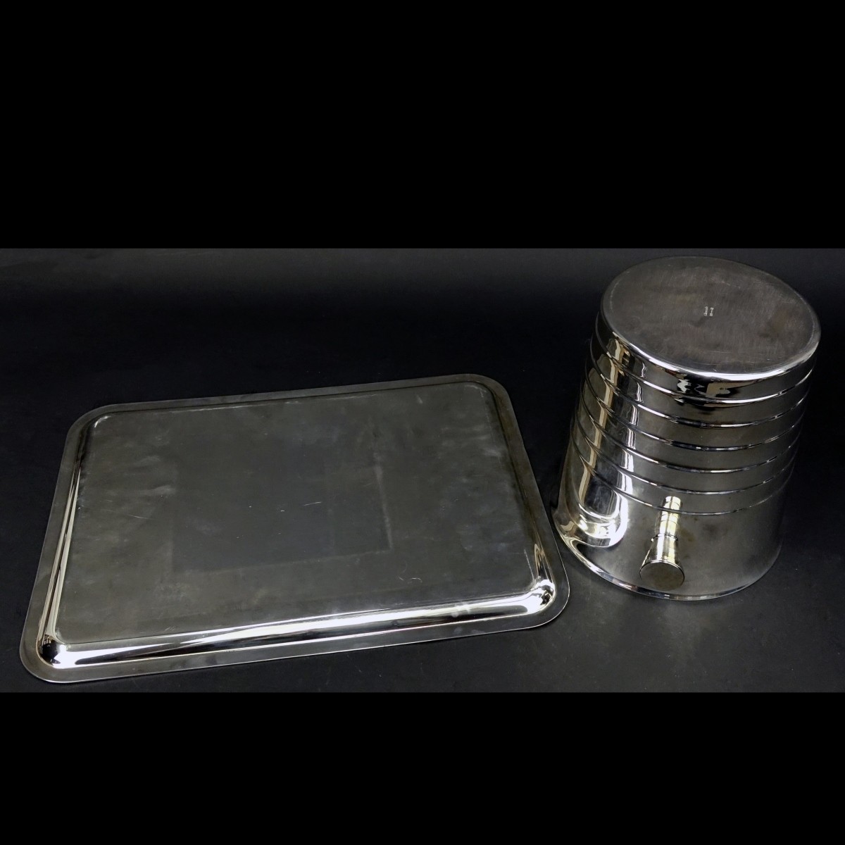 Christofle Silver Plate Ice Bucket and Tray