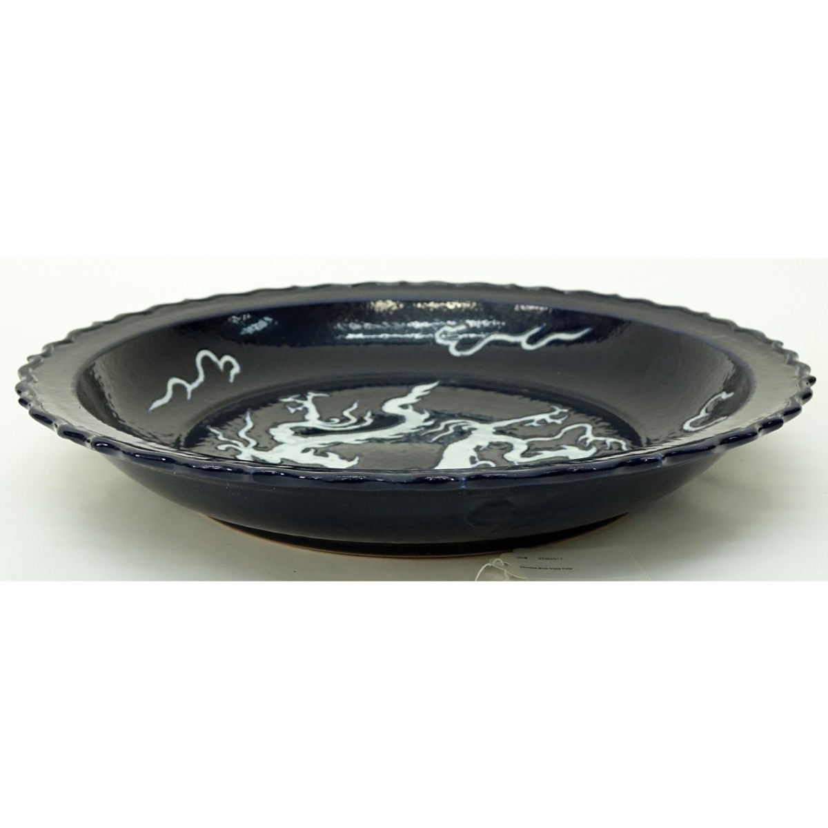 Chinese Blue Glaze Pottery Charger with Dragon