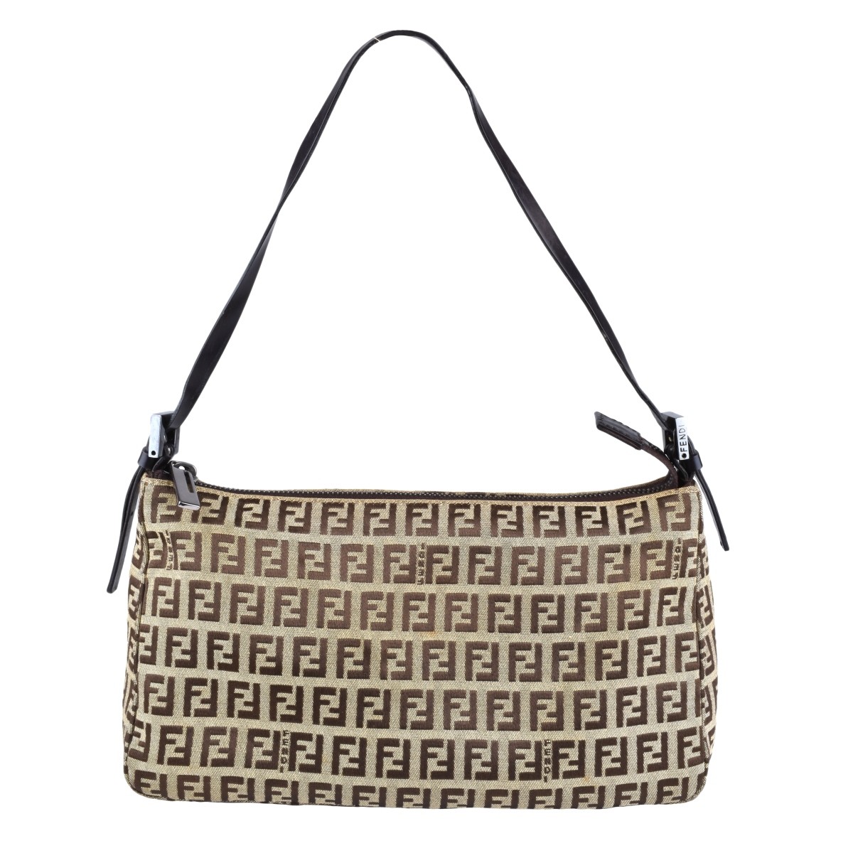 Vintage Fendi Beige and Brown Canvas Bag