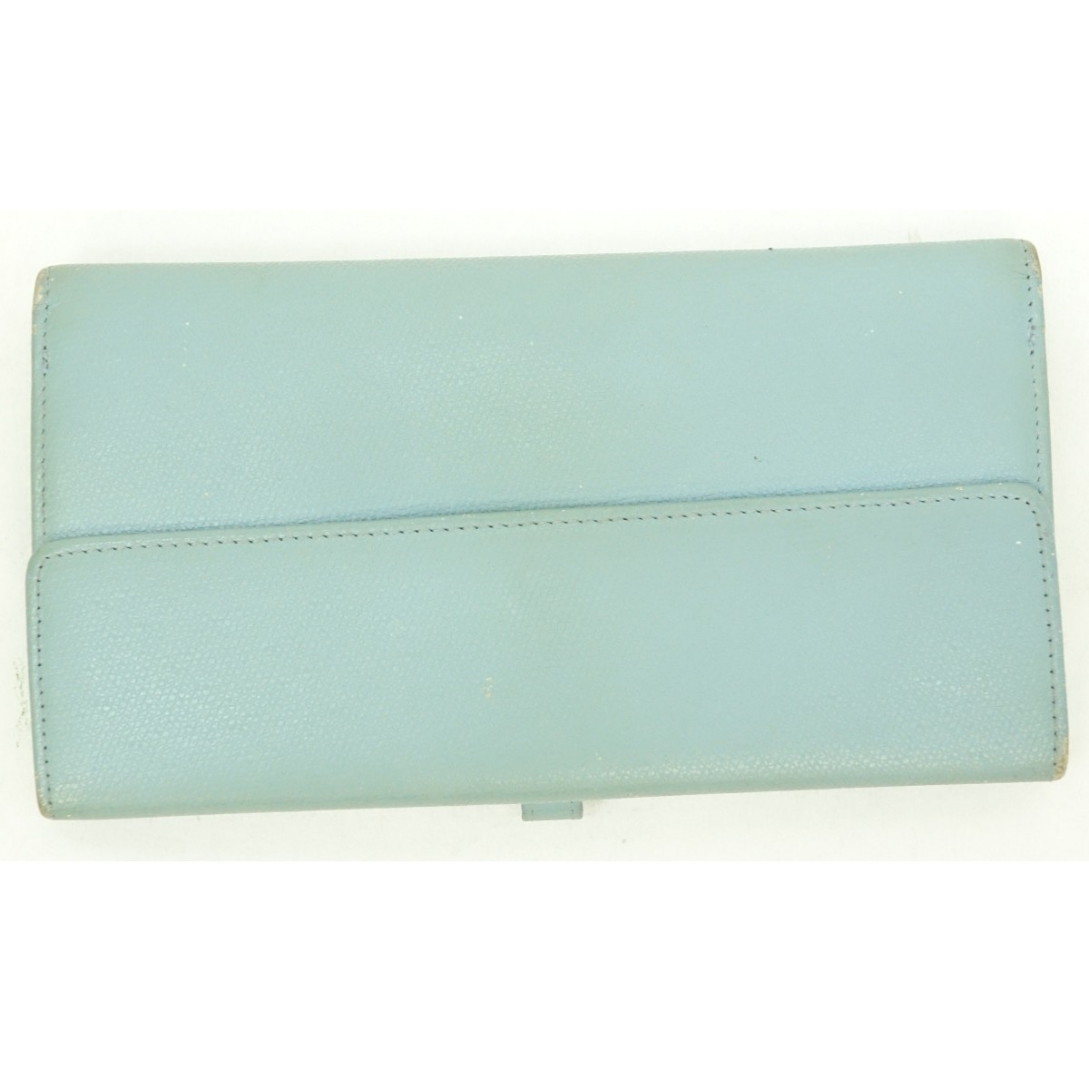 Chanel Light Blue Leather Long Bifold Wallet