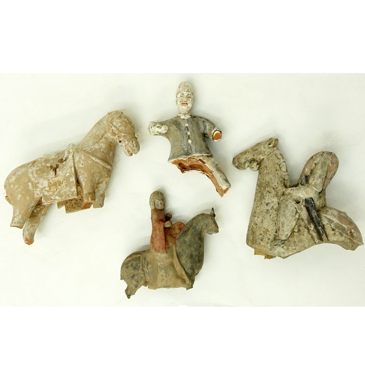 4 AS IS Early Chinese Pottery Tomb Figures