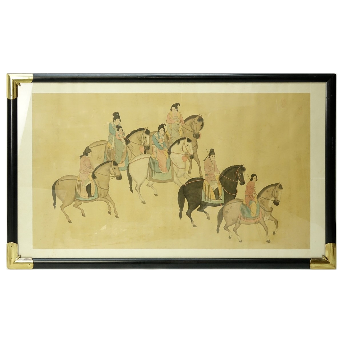 Chinese Ink and Color Silk Scroll Painting