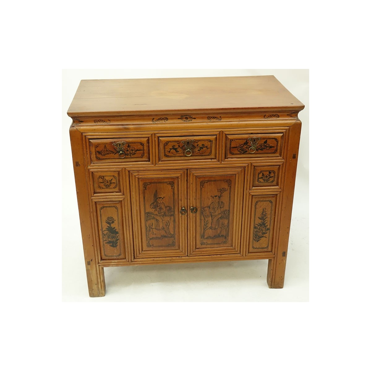 Chinese Cypress Wood Cabinet