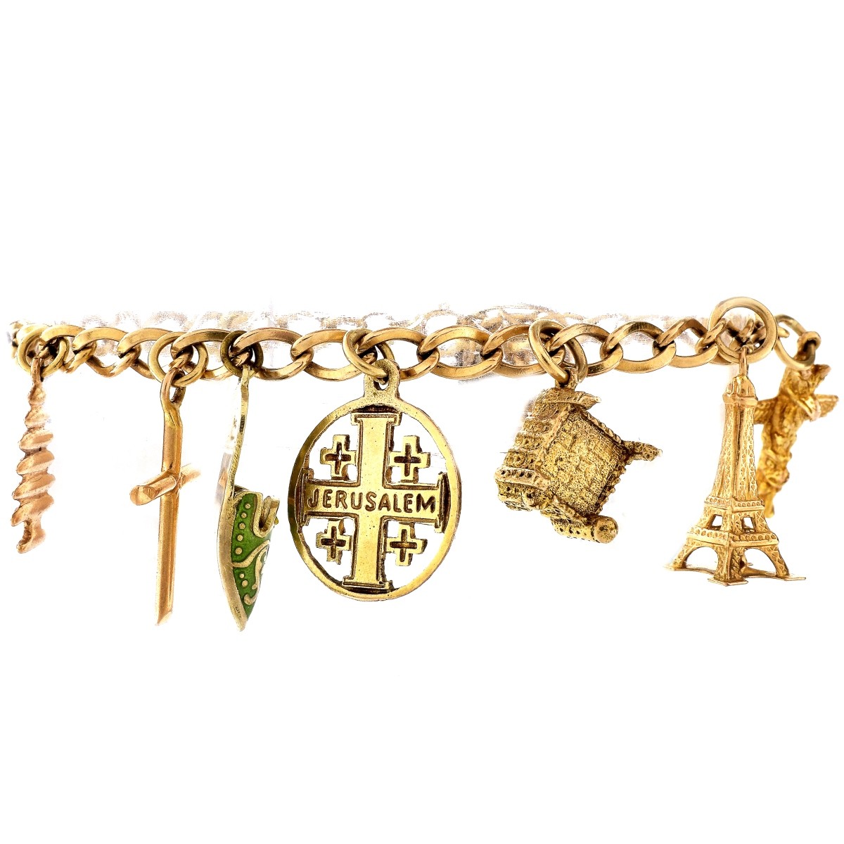 Vintage 14K Gold Charm Bracelet