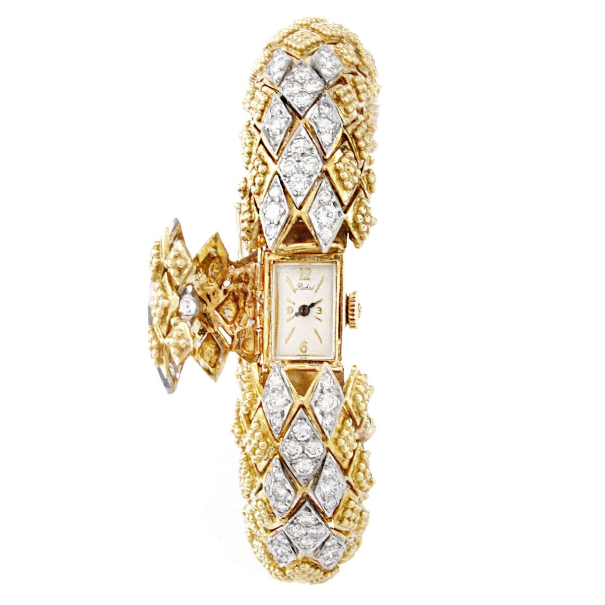 Vintage Diamond and 18K Gold Bracelet Watch