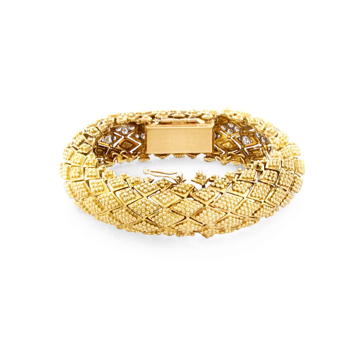 Vintage Diamond and 18K Gold Bracelet Watch