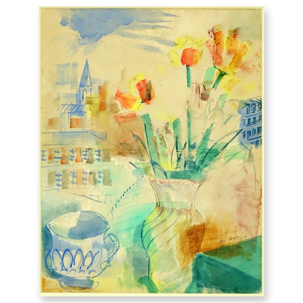 Jean Dufy, French (1888-1964) Gouache "Tulips"