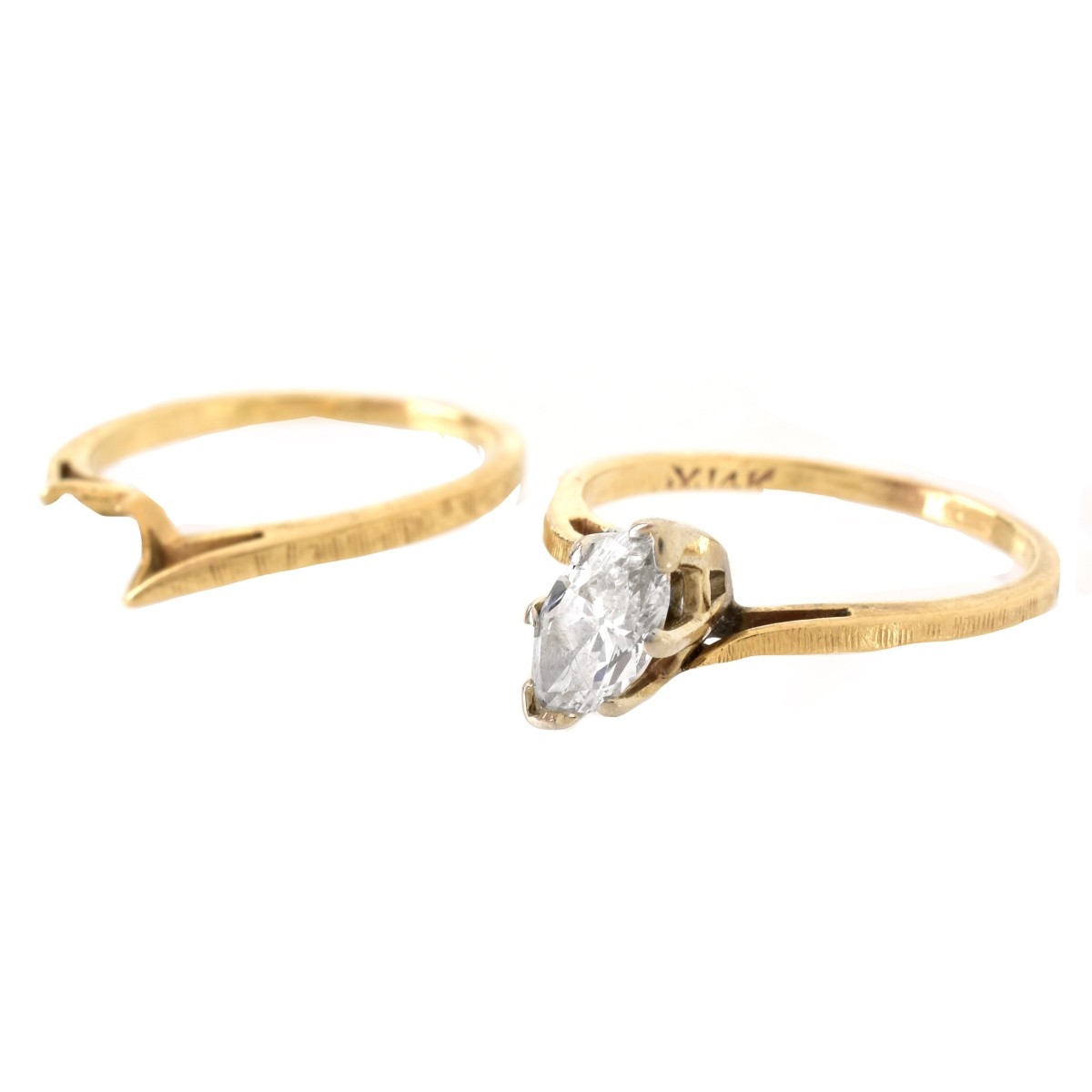 Vintage .75ct. Diamond and 14K Gold Wedding Set