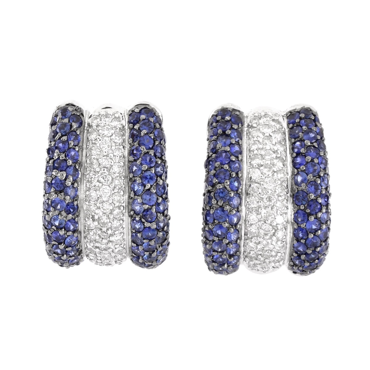 Sapphire, Diamond and 14K Gold Earrings