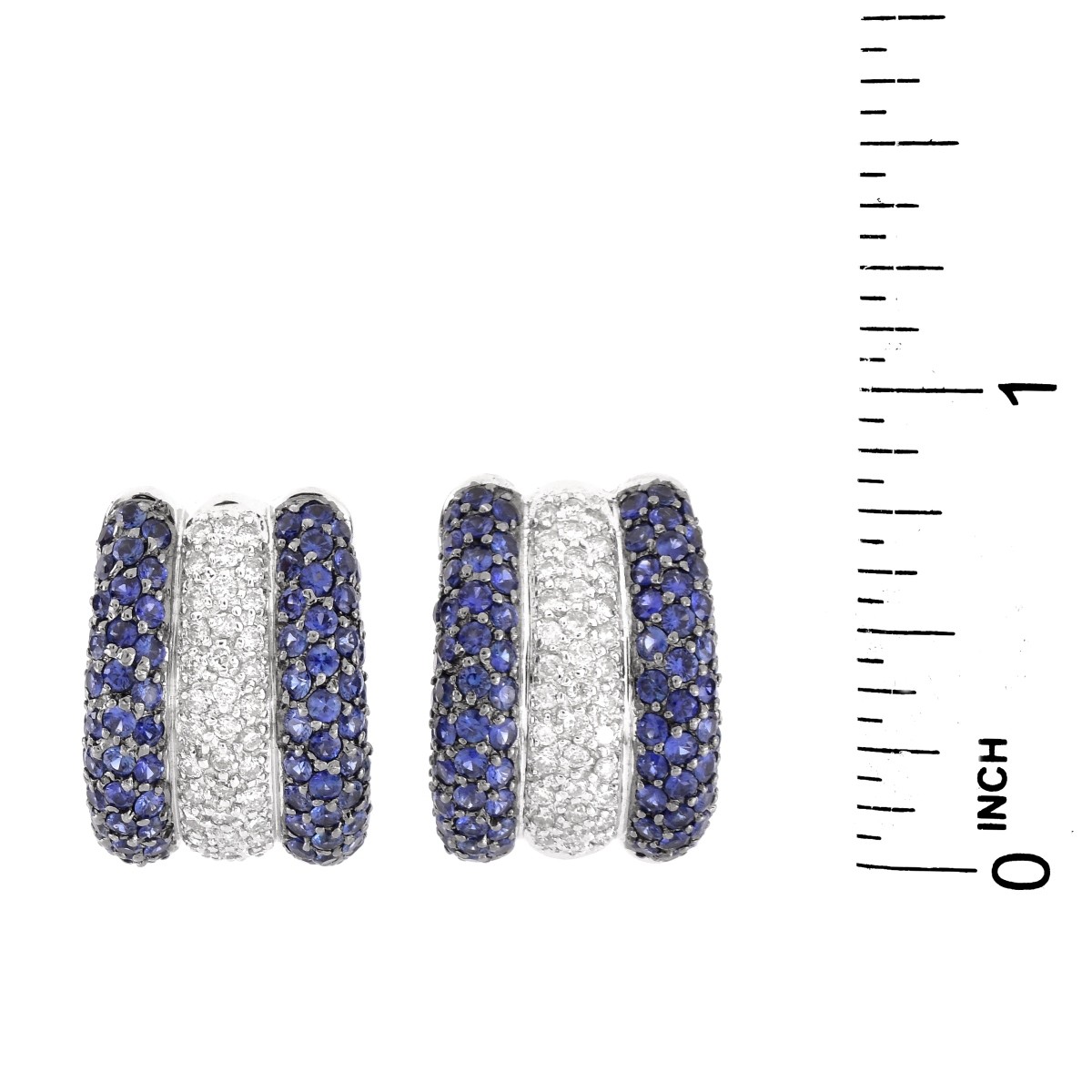 Sapphire, Diamond and 14K Gold Earrings