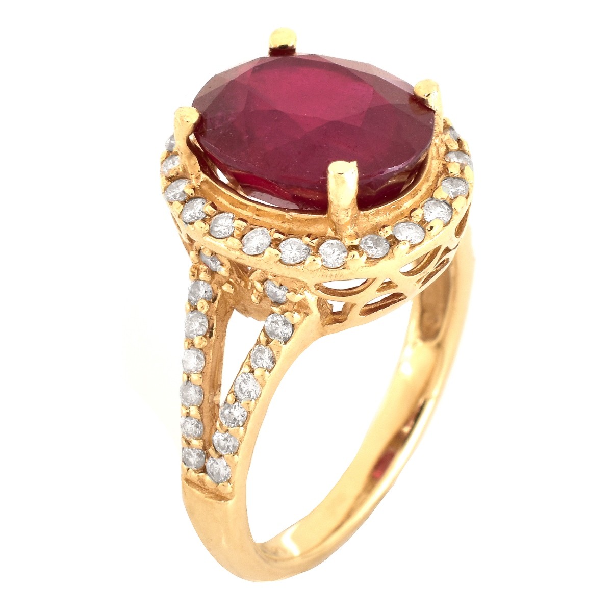 Ruby, Diamond and 14K Gold Ring