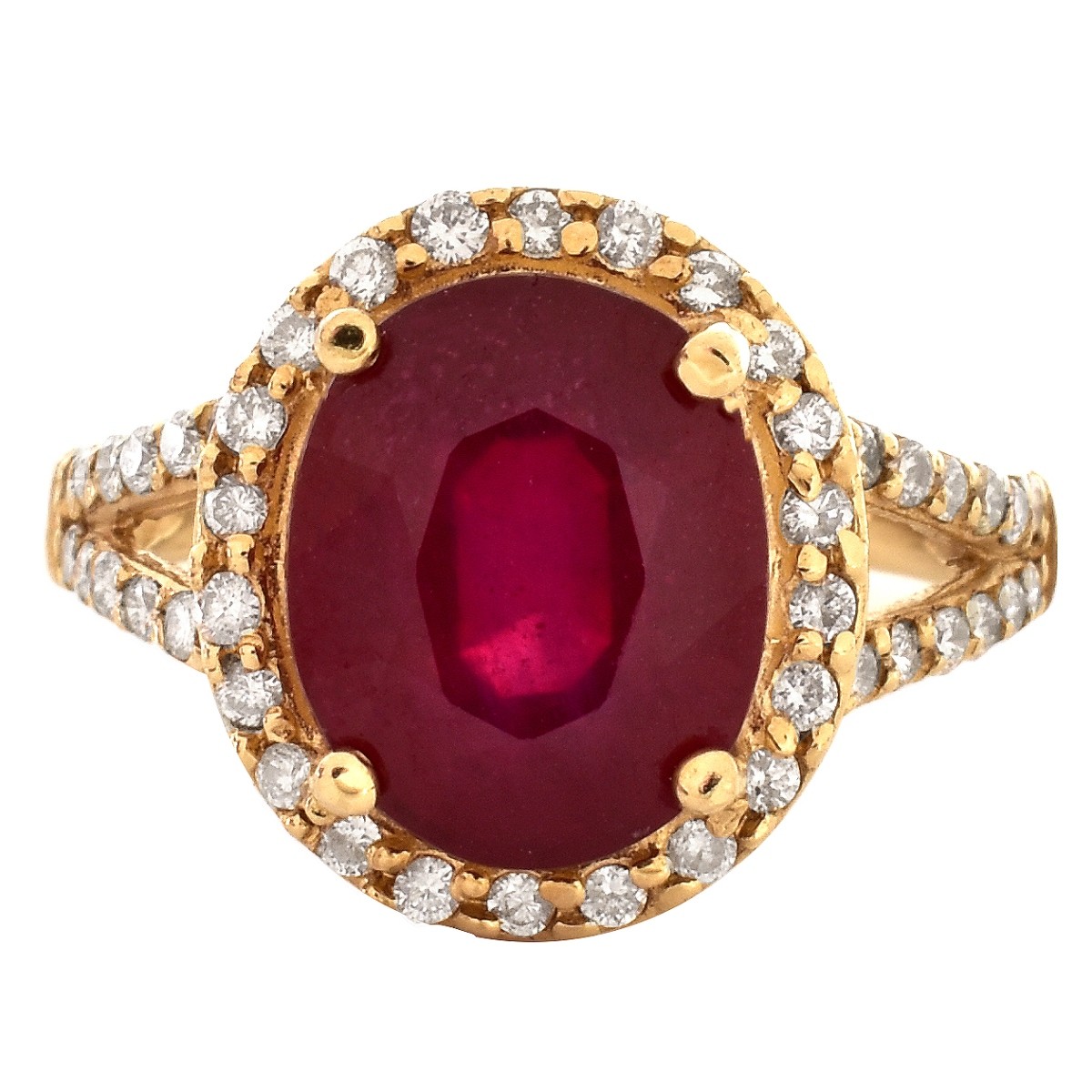 Ruby, Diamond and 14K Gold Ring