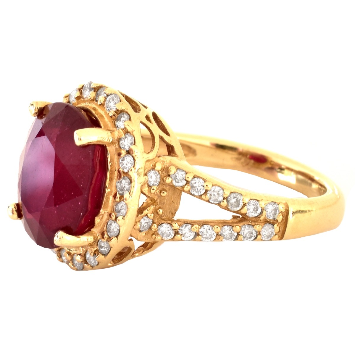 Ruby, Diamond and 14K Gold Ring