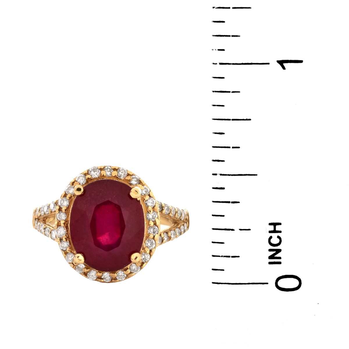 Ruby, Diamond and 14K Gold Ring