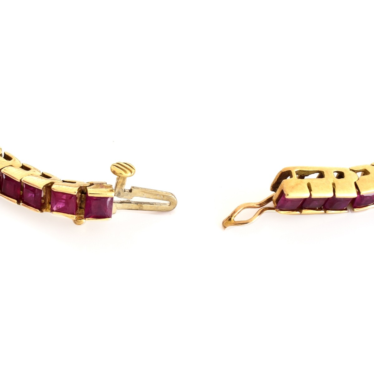 Ruby and 14K Gold Line Bracelet