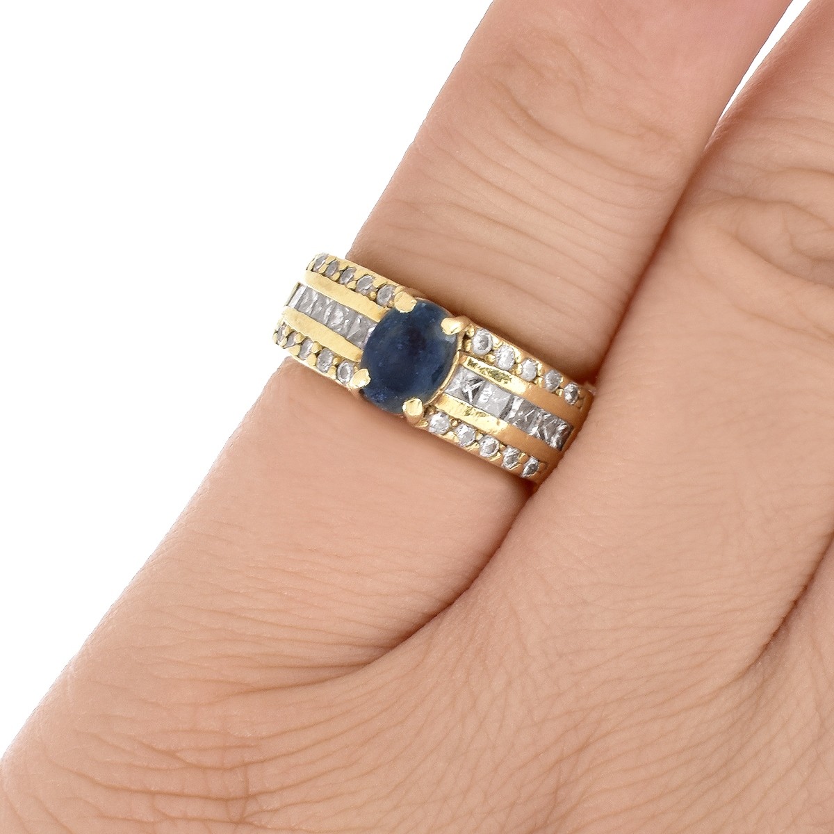 Two Gemstone, Diamond and Gold Rings