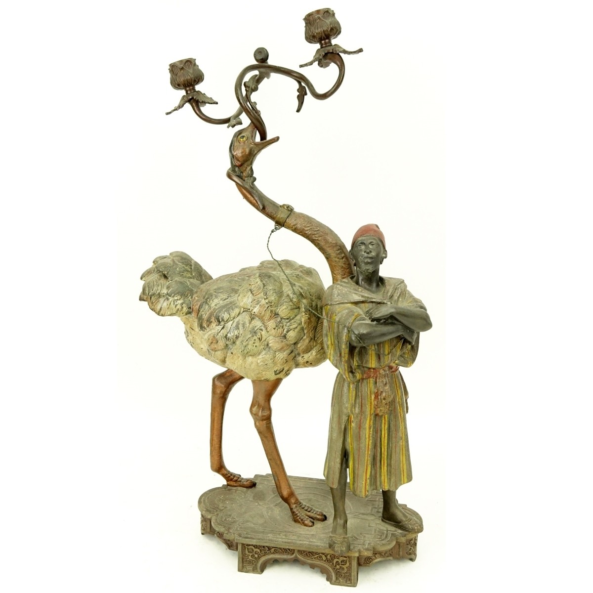 19th Century Polychrome Spelter Candelabrum