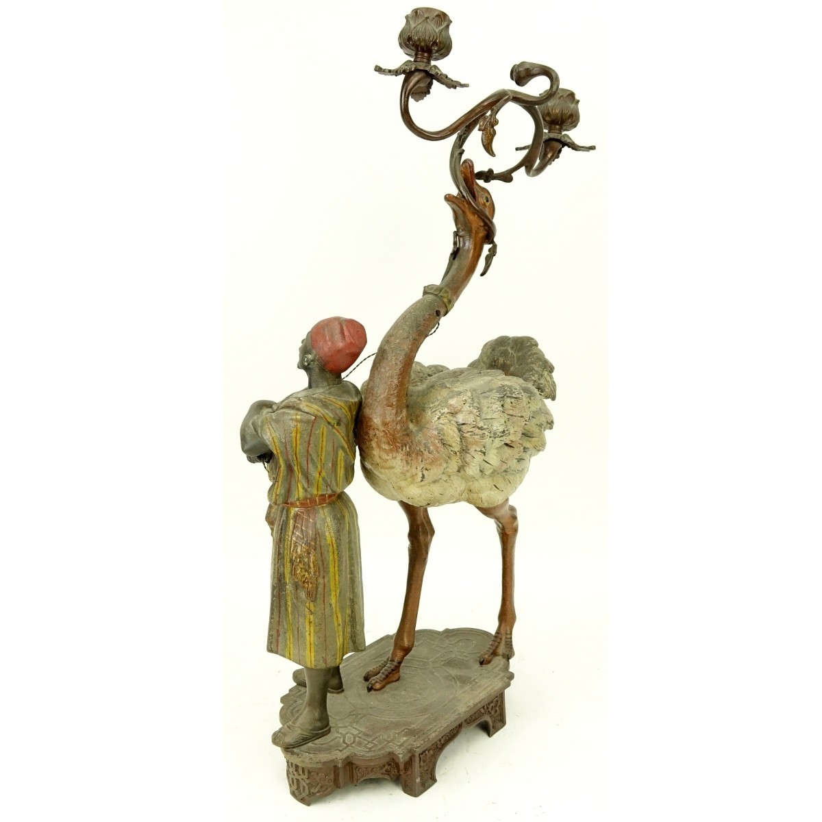 19th Century Polychrome Spelter Candelabrum