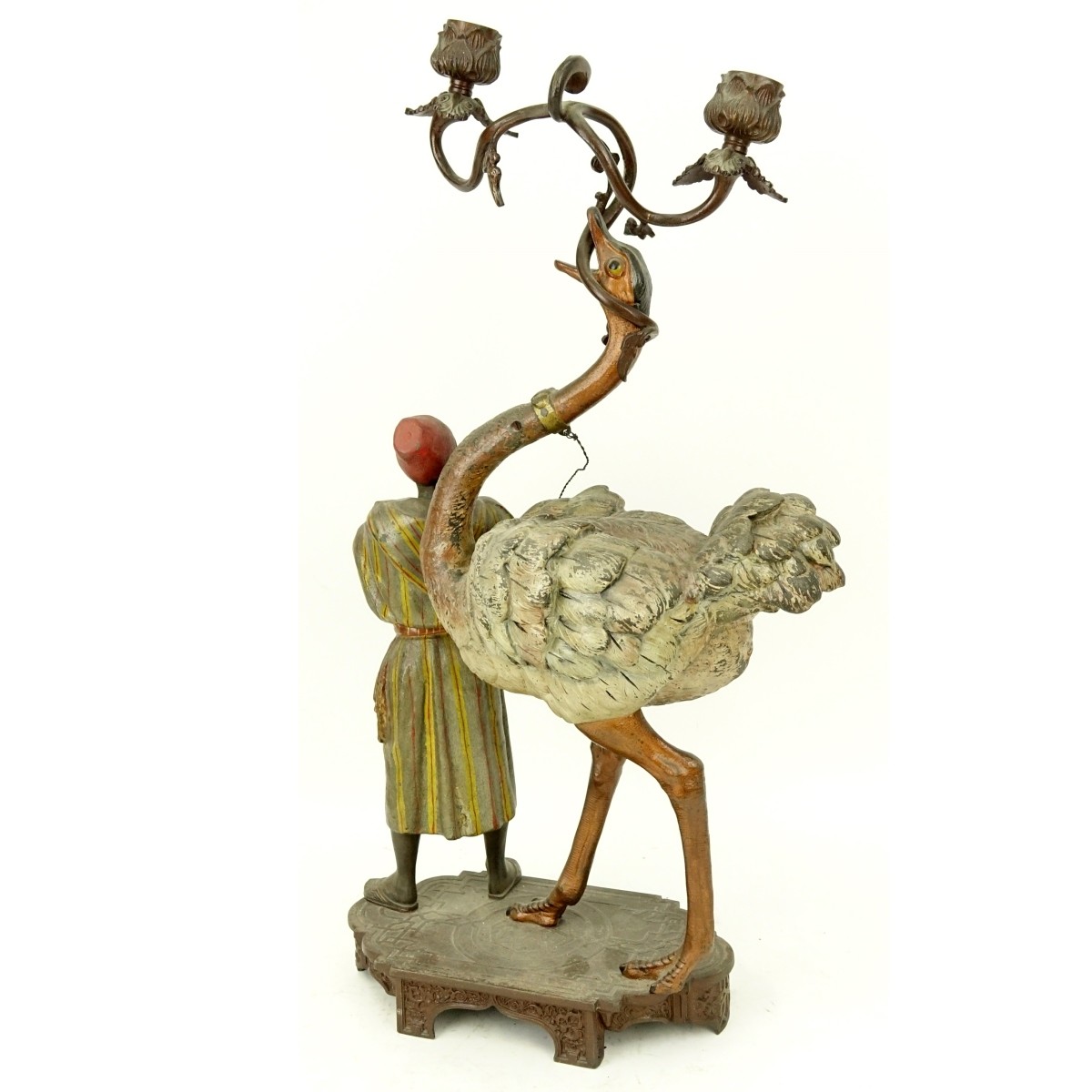 19th Century Polychrome Spelter Candelabrum