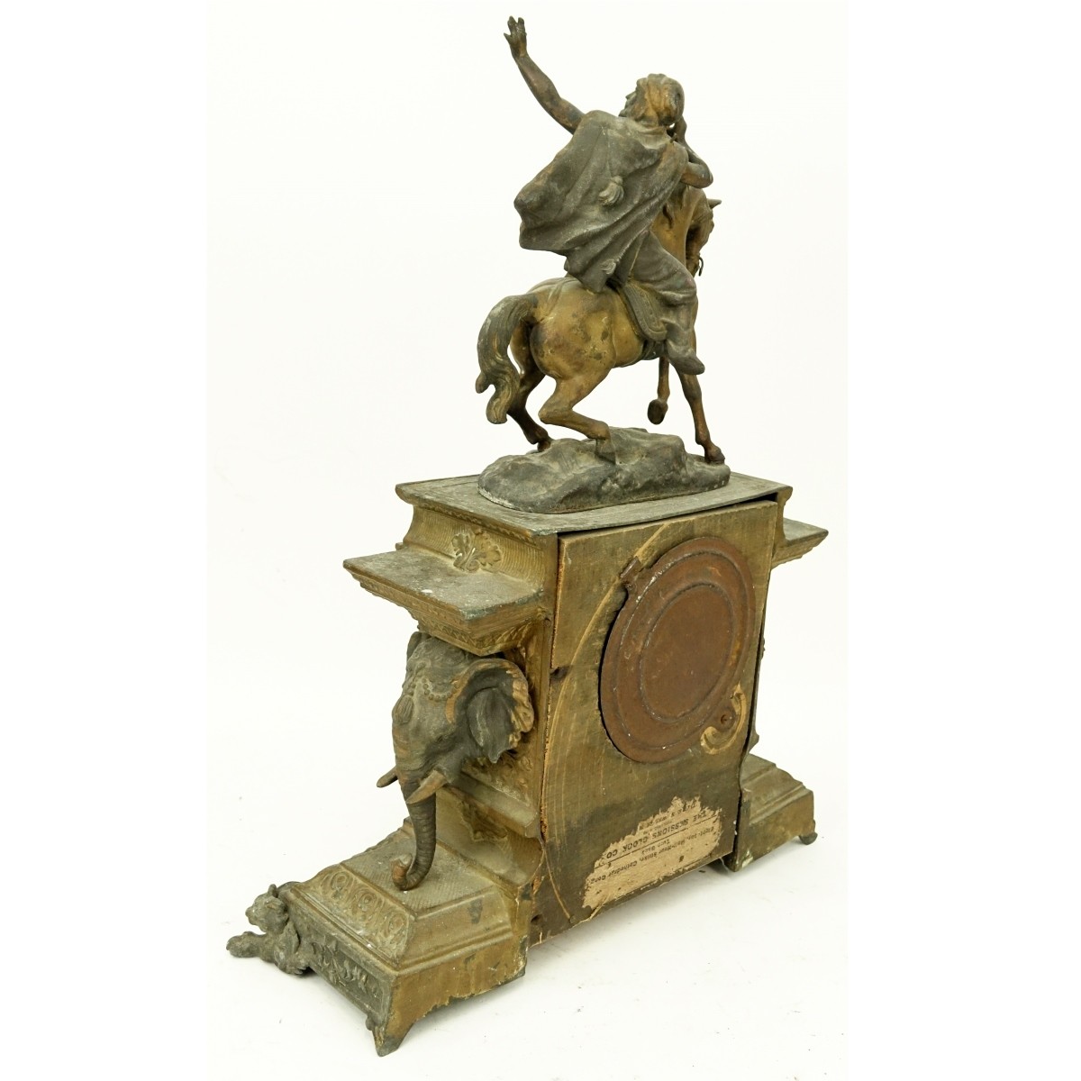 Antique Spelter Orientalist Figural Mantle Clock