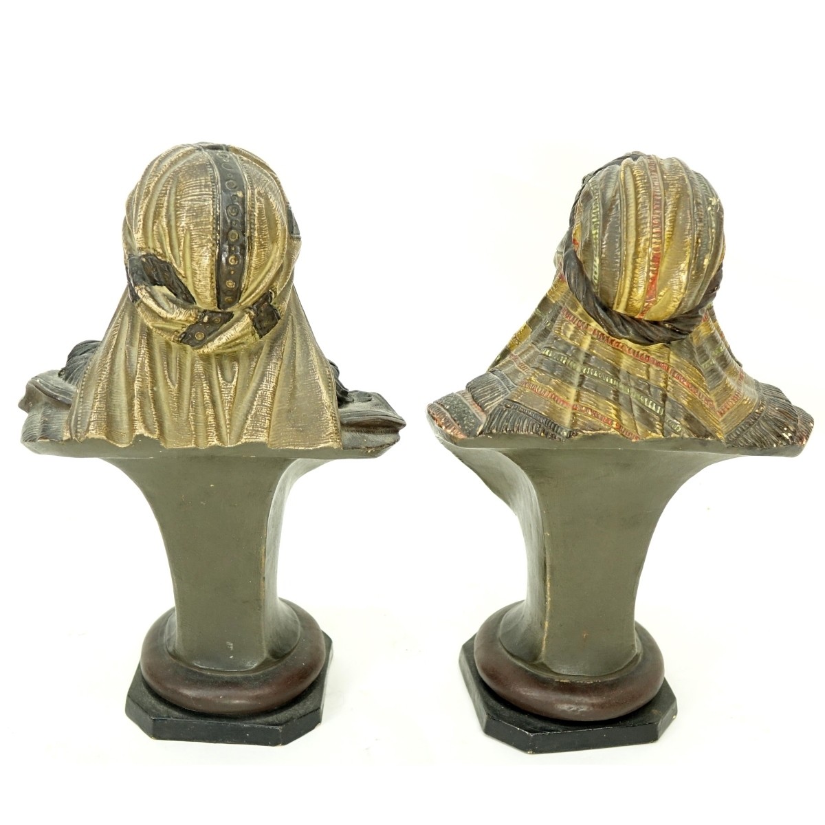 Pair of Polychrome Orientalist Bust Figures