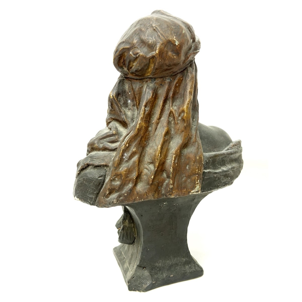 Vintage Polychrome Terracotta Arab Bust Figure