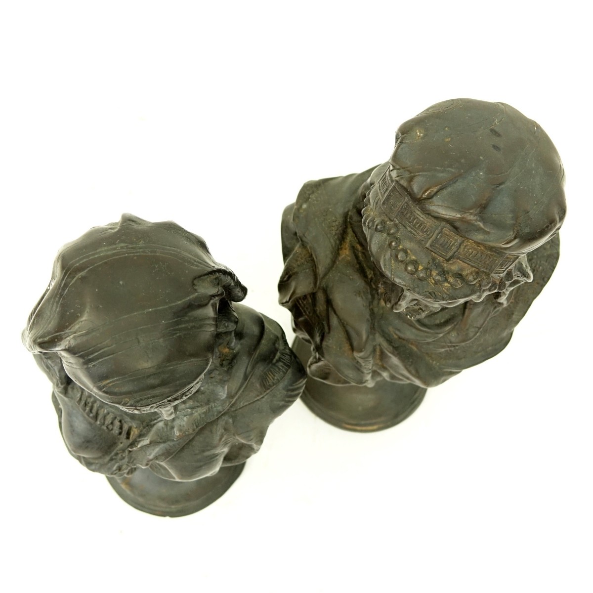 Pair of Spelter Orientalist Bust Figures