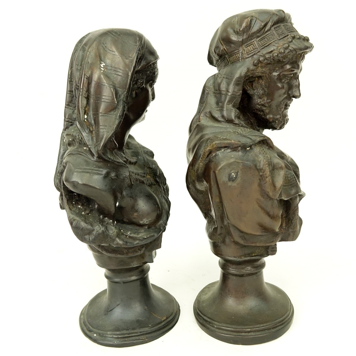 Pair of Spelter Orientalist Bust Figures