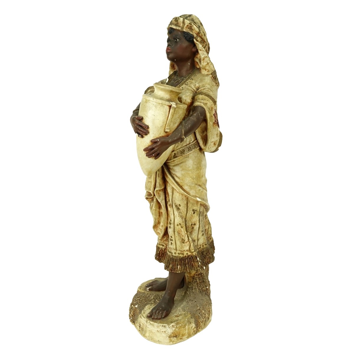 Large Polychrome Terracotta Orientalist Nubian