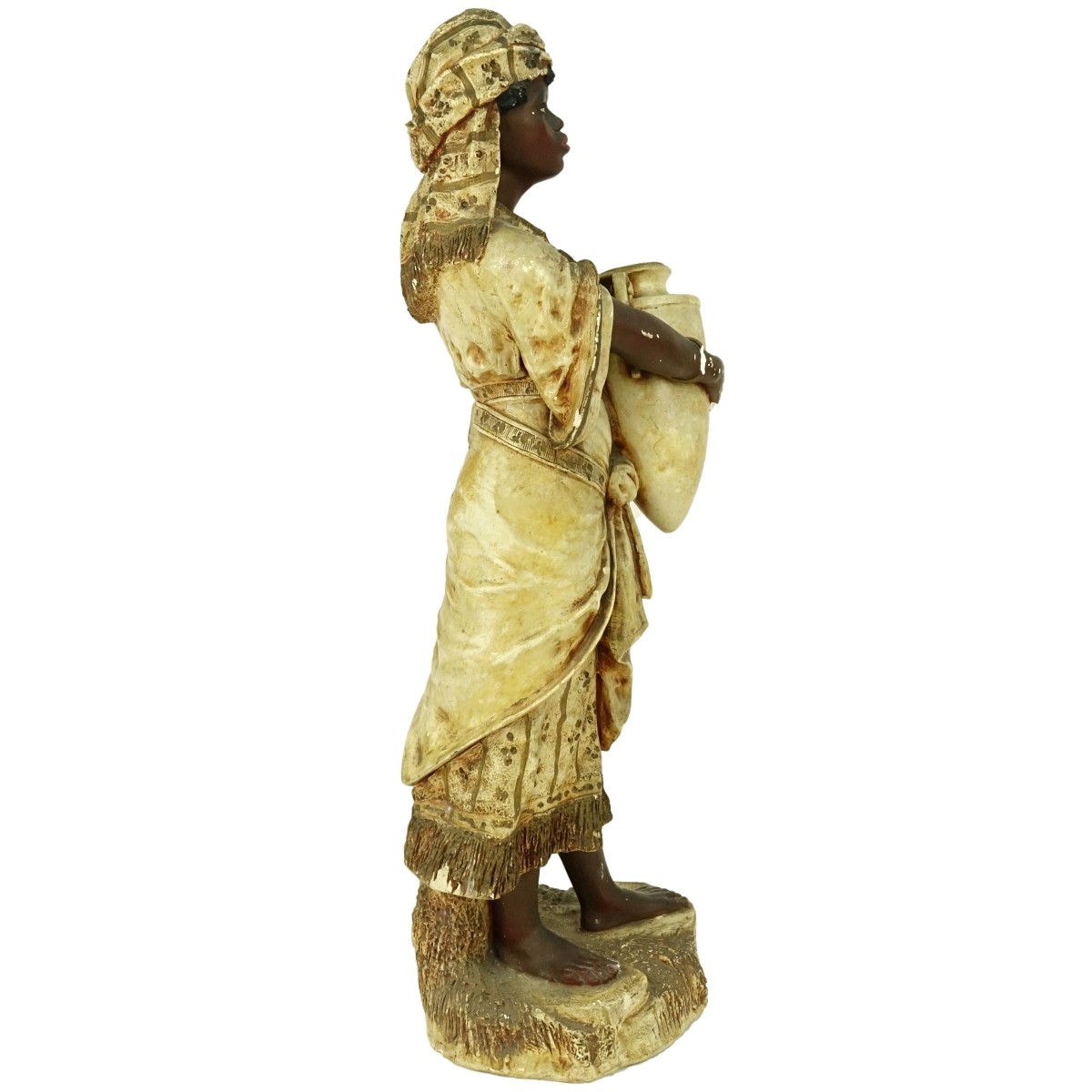 Large Polychrome Terracotta Orientalist Nubian