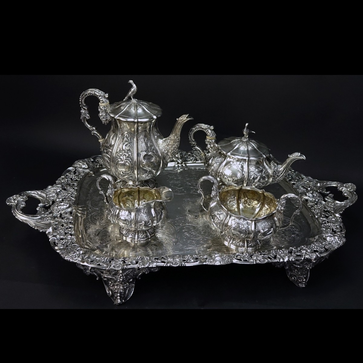 Five Piece Georgian Silver Coffee And Tea Service