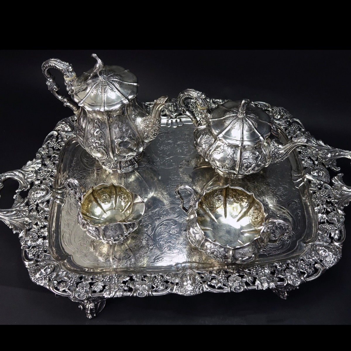 Five Piece Georgian Silver Coffee And Tea Service