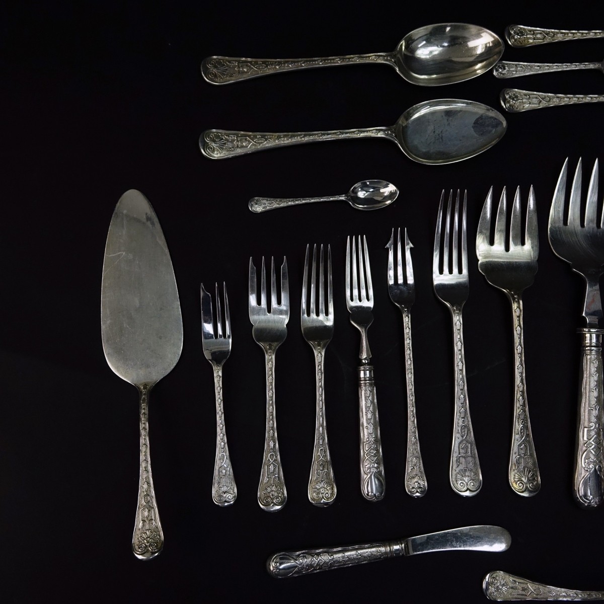 R. Garrard Sterling Silver Flatware In Chest