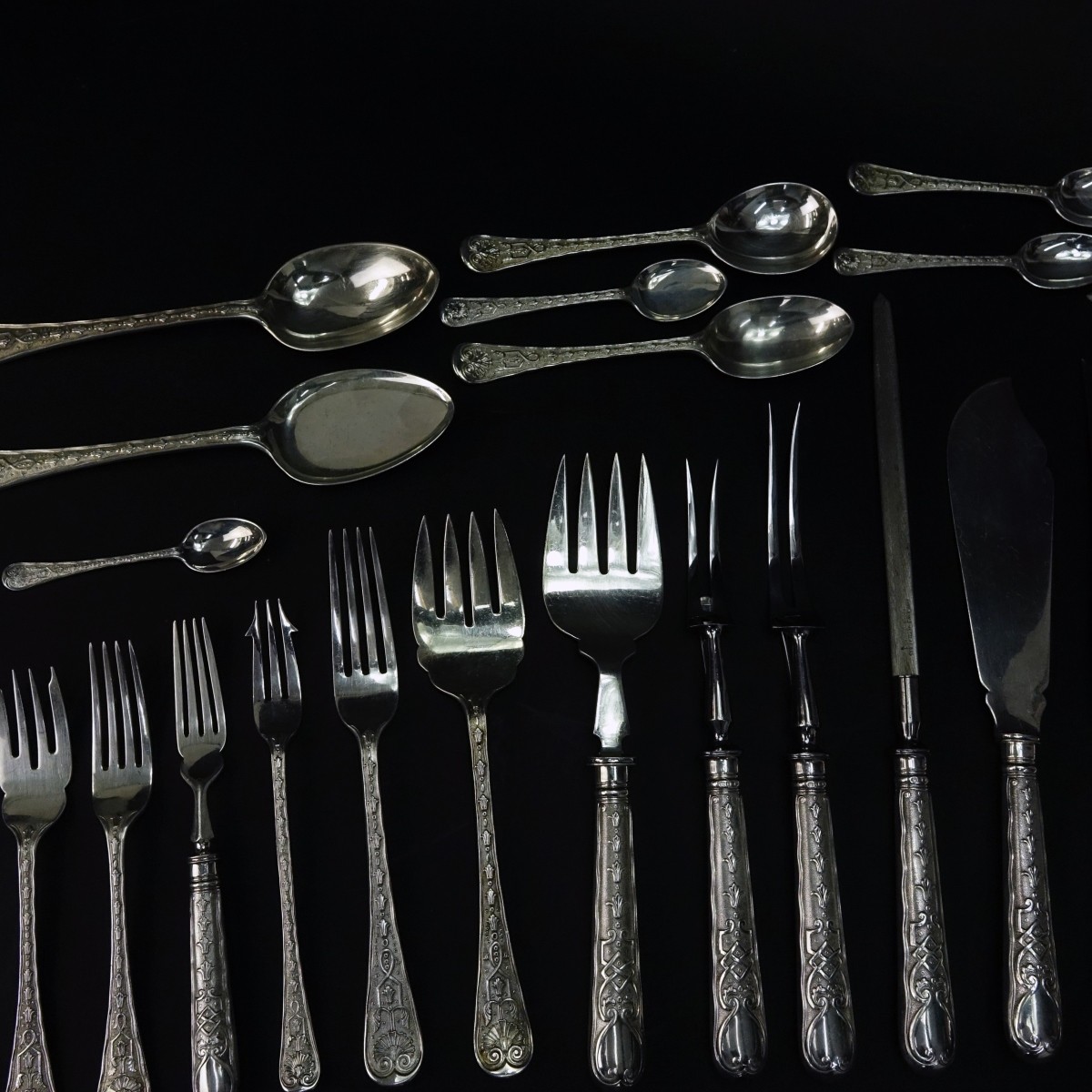 R. Garrard Sterling Silver Flatware In Chest